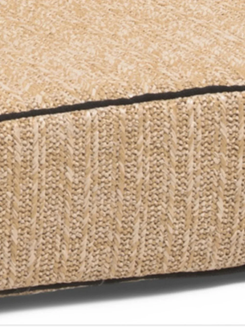 TOMMY BAHAMA 1 Deep Seat Outdoor Cushion Set Poly Woven Faux Straw Black Piping